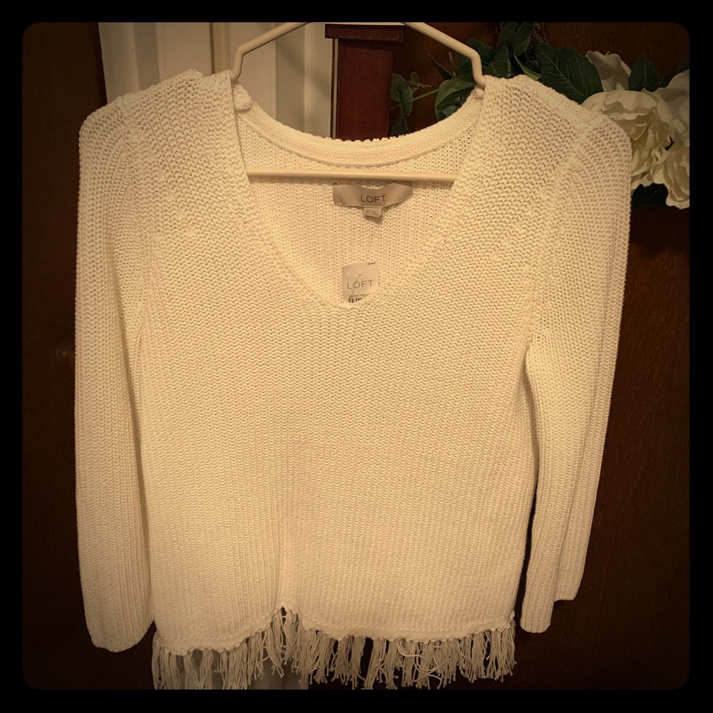 Loft Tassle-bottom Sweater (NWT)